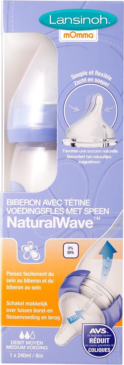 Tétines Lansinoh Natural Wave Débit Rapide X8 - Pour Bébé, Allaitement Ou Biberon