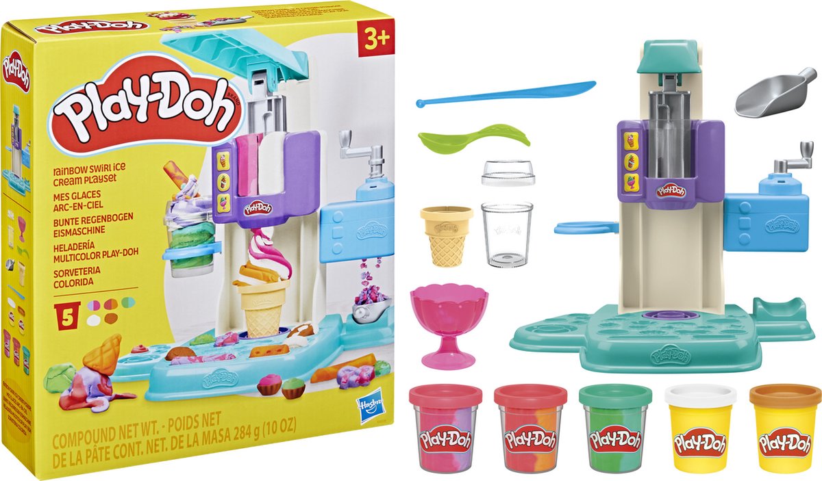 Play-Doh Rainbow Softijs Speelset - Boetseerklei - Inclusief 5 Play-Doh potjes — afbeelding 8
