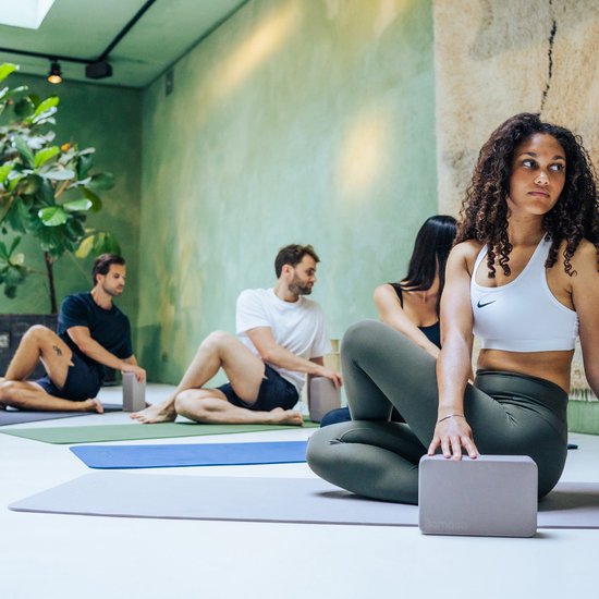 Bamboa Yogamat Blauw | 6mm | Anti-Slip | Optimale Grip | Sterke Yoga mat | Makkelijk schoon te houden van Bamboa — afbeelding 2