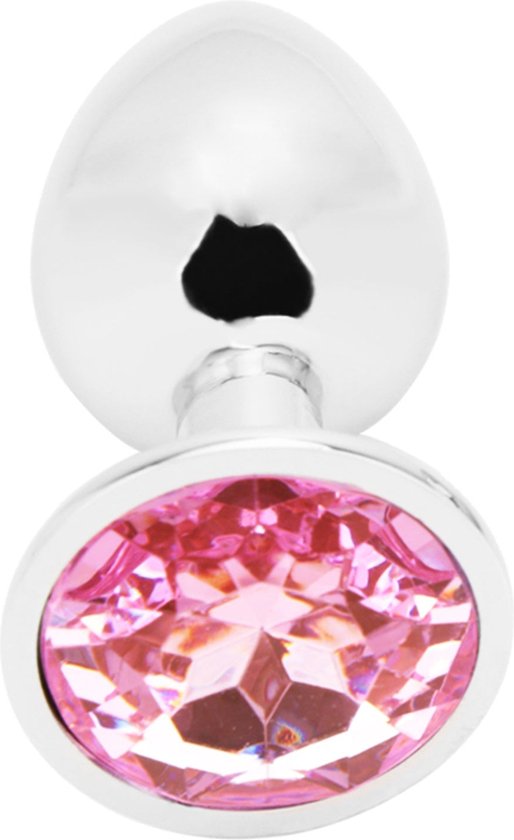PLGZ - Plug anal en mtal Rosebud - Argent - Pierre prcieuse rose -  Disponible en 3... | bol