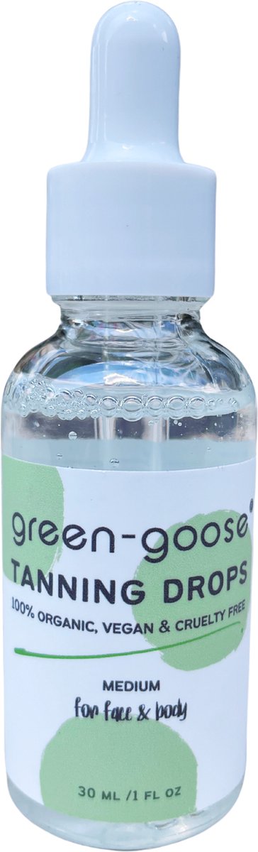 Goedkoopste green-goose® Organic Tanning Drops - Medium - 30ml - Zelfbruinende Druppels - 100 Biologisch, Natuurlijk & Diervriendelijk - Organic, Vegan & Cruelty Free