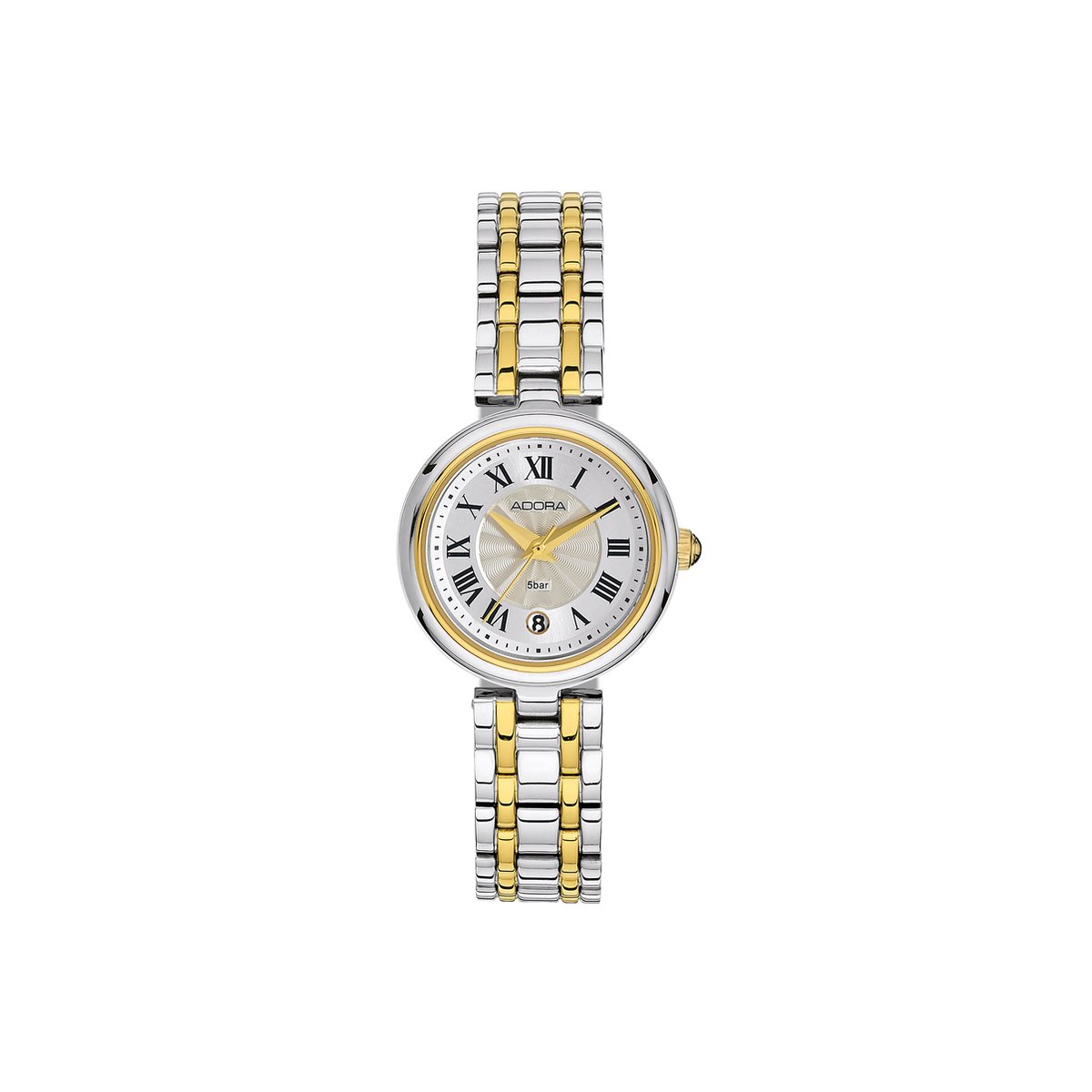 Mooie ronde dames horloge met datum AT5610