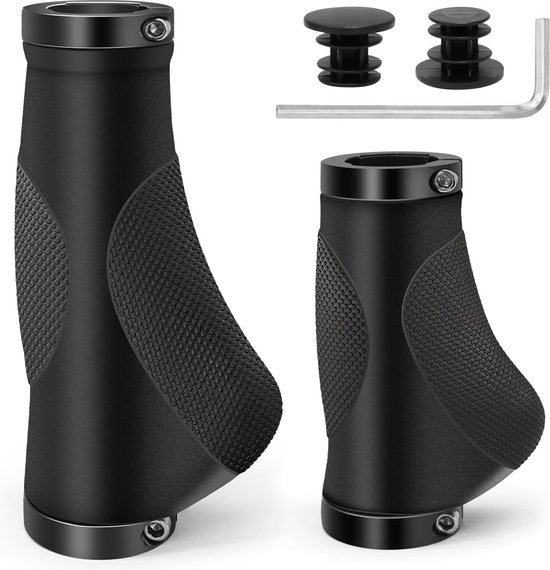 ROCKBROS Fietsgrepen Ergonomische Schroefgrepen Stuurgrepen 22mm Antislip Rubberen Lock-on Grips Voor MTB/Racefiets/Vouwfiets