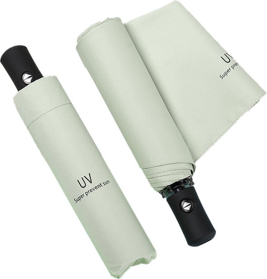 UV Paraplu - Paraplu en Parasol in één - Automatisch uitklapbaar én inklapbaar - met UV bescherming - Mini Zonneparaplu - Hand Parasol - Kleur Hazel Groen