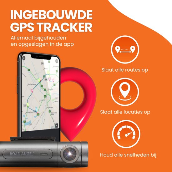 Road Angel Halo Pro64 Dashcam voor Auto - Voor en Achtercamera - Wifi – 1520p Full HD Autocamera Voor - 1080p Camera Achter - Inclusief 64GB SD kaart - Looprecording - Nachtzicht - beeldstabilisatie