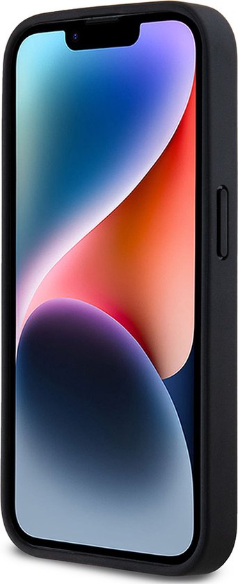 Karl Lagerfeld Backcase case adapté pour iPhone 15 Pro Max - Zwart uni - Simili cuir