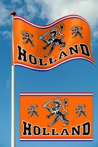 Oranje Vlag Holland met Leeuw 160x325cm | EK 2024 | Nederlandse Vlag | Oranje Versiering