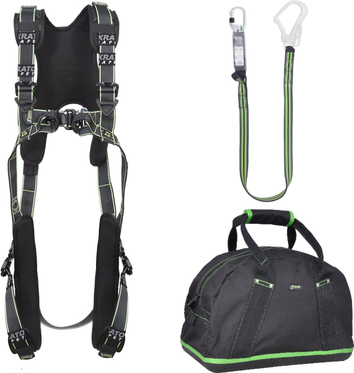 Kratos complete set valbeveiliging comfort - Leeflijn band 1,8m - Maat M-L
