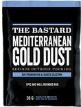 The Bastard Mediterranean Gold Dust kruidenmix, 30g, met lichtblauwe en zwarte verpakking.