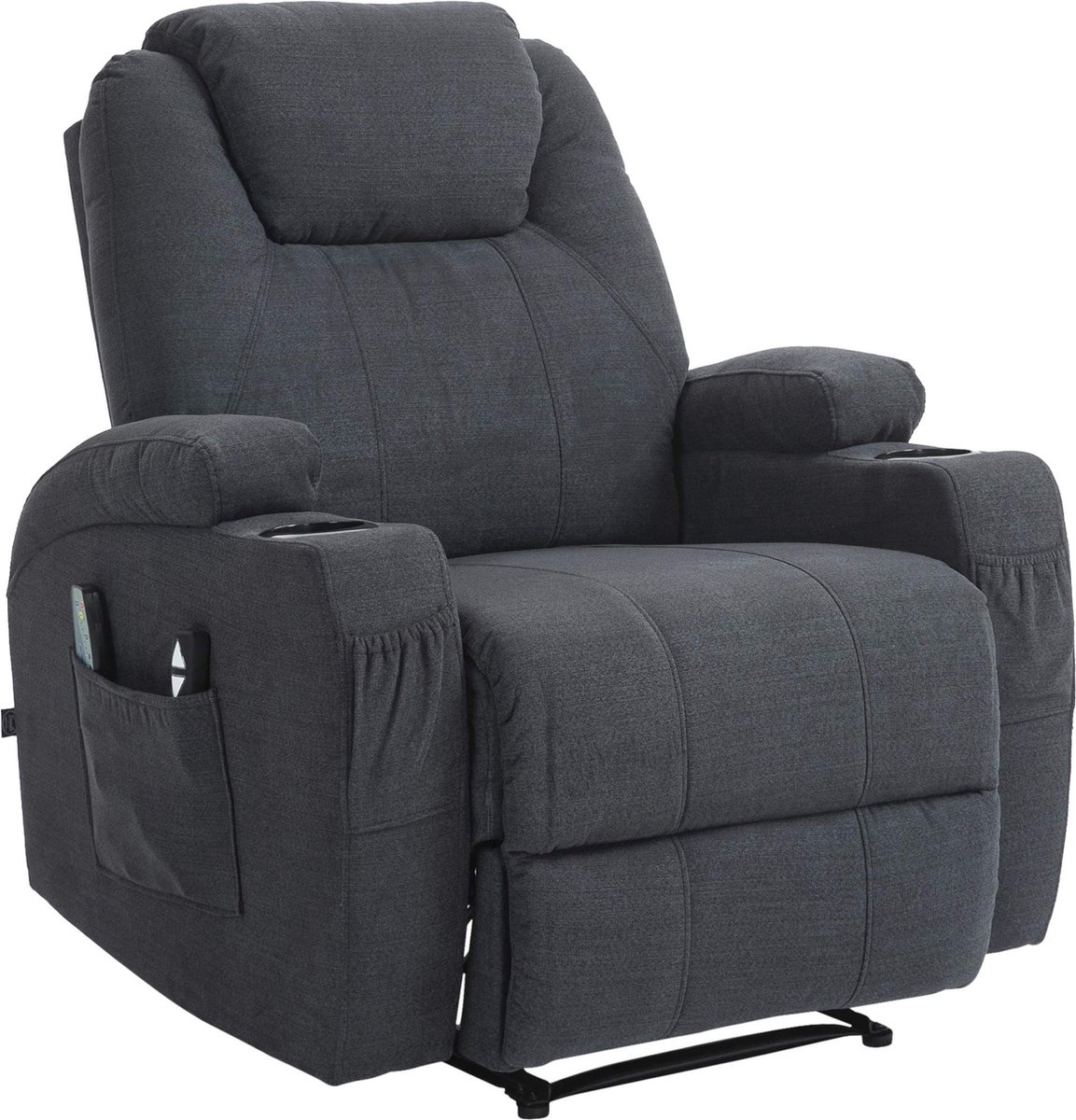 CLP Hepler Fauteuil Met Massagefunctie Donkergrijs