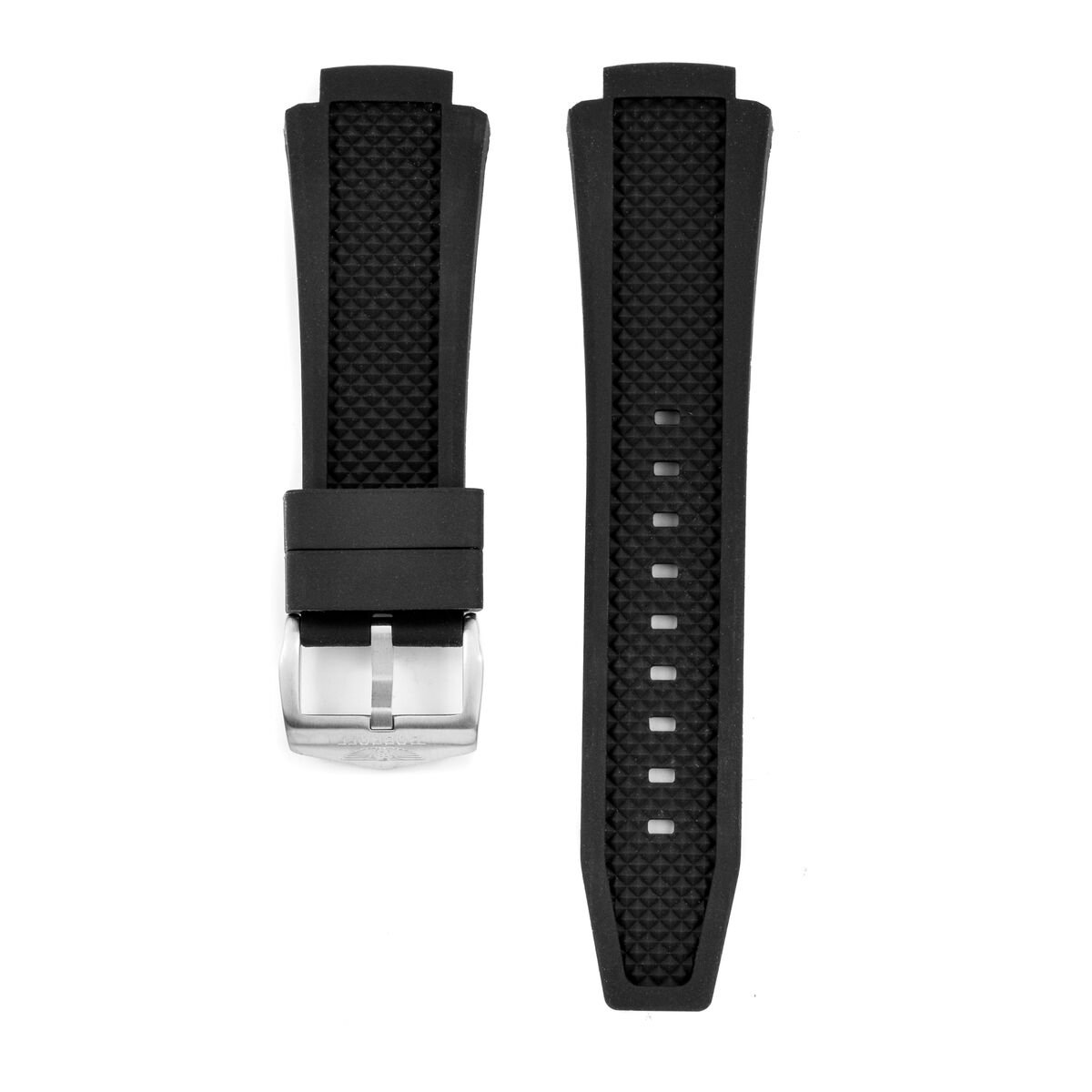 Bobroff BFS031 Accessoire - Hoogwaardige Siliconen Band - Zwart - 15mm - Comfortabele Gespsluiting - Sportief Duurzaam