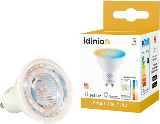 IDINIO Smart LED Spot GU10 - White & Color - Dimbaar - Bedienbaar met App