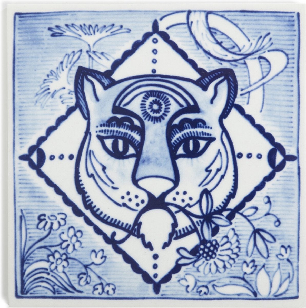 Moooi x Royal Delft tegel Extinct Animals - Golden Tiger