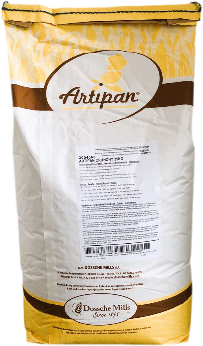 Artipan Crunchy 25kg - Meergranen Crispy - brood bakken - bakingrediënt - bloem