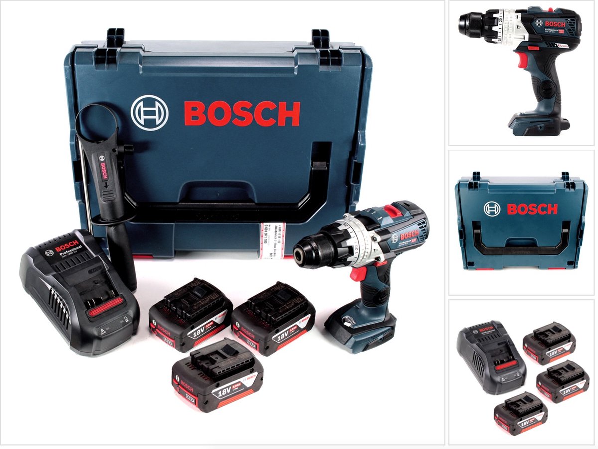 Bosch GSB 18V-85 C accu klopboormachine 18V 85Nm 1/2" borstelloos + 3x accu 5.0Ah + lader + L-Boxx