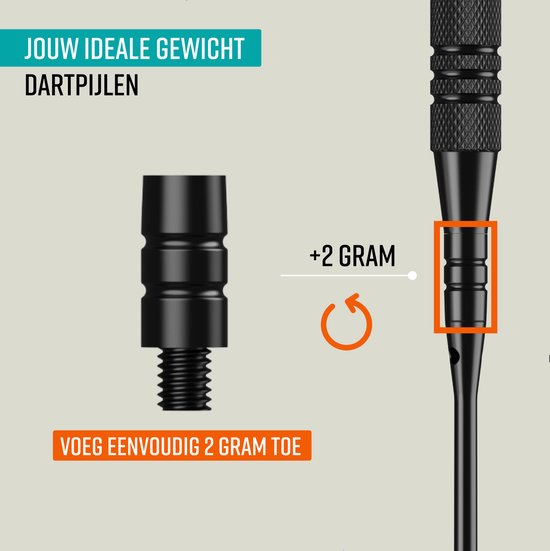 NAPI Darts - 3 Dartpijlen (40-delig) - 23/25 Gram Dartspijlen - Premium Brass Pijlen - Steeltip - Inclusief Dart Flights & Case