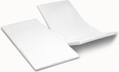 YOON hoeslaken katoensatijn dubbele split wit - 180x210 cm - GOTS gecertificeerd 100% katoensatijn