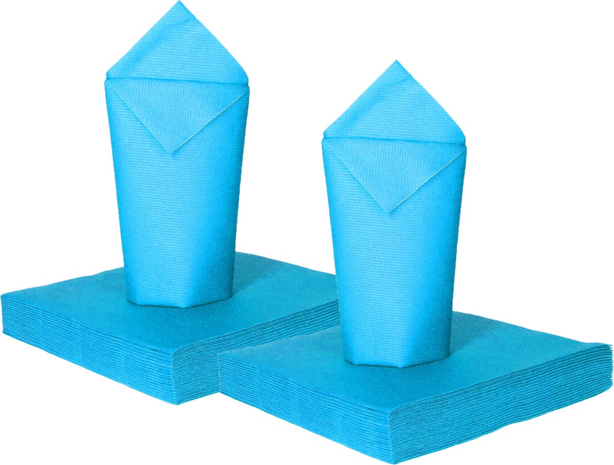Givi Italia Feestelijke servetten - 100x - blauw - 2 laags - 33x33cm