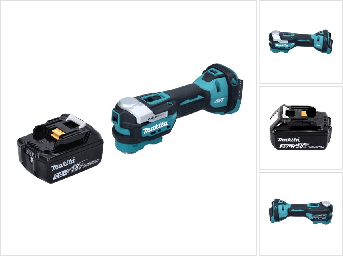 Makita DTM 52 T1 accu multifunctioneel gereedschap 18 V Starlock Max Brushless + 1x accu 5,0 Ah - zonder oplader