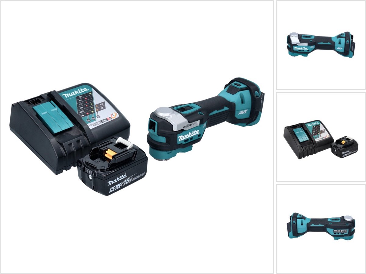 Makita DTM 52 RG1 accu multifunctioneel gereedschap 18 V Starlock Max Brushless + 1x accu 6,0 Ah + oplader