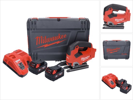 Milwaukee M18 FJS-502X 18V Li-Ion accu Decoupeerzaagmachine set (2x 5.0Ah accu) in HD-Box - koolborstelloos