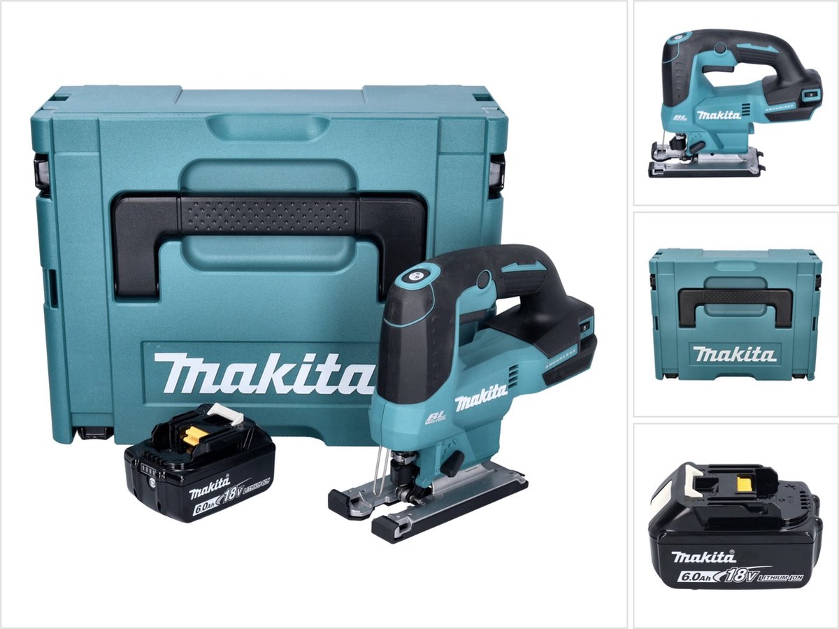 Makita DJV 184 G1J accu pendelzaag 18 V borstelloos + 1x accu 6,0 Ah + Makpac - zonder oplader