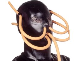 Latex rubberen masker - BDSM - Seks - Adembuisjes - Maat S, M en L - Hevig