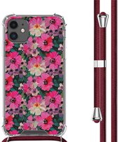 iMoshion Hoesje Geschikt voor iPhone 11 Hoesje Met Koord - iMoshion Design Hoesje met Koord - Meerkleurig / Flower Water