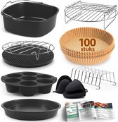 Fentic Airfryer Accesoires XXL – Geschikt voor Airfryer XXL – Met Airfryer Bakpapier (100 stuks) – ⌀ 23cm