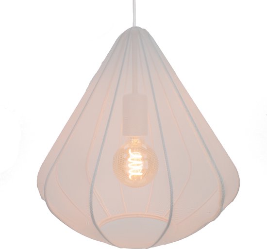 EGLO Dolwen Hanglamp - E27 - Ø 33,5 cm - Wit - Textiel