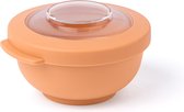Amuse Tylla Peach Snack Bowl - Perfect Afsluitbare Snackdoosje - Voor onderweg - Vaatwas, magnetron, en diepvriesbestendig - Oranje - 200 ml