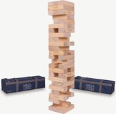 Stapeltoren spel - Tactisch spel - Mega - 35 KG - tot 200 cm hoog - ECO hout Topkwaliteit - Designed in England - In Stevige Draagtas Top Kwaliteit Klasse en Geweldig