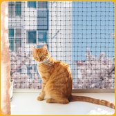 Kattenbeschermingsnet 7,5x3m - Groot Vogelnet Duivennet - Extra Stevig -Voor Balkon, Terras, Ramen en Dakramen - Zonder Boren - UV-bestendig en Duurzaam - Inclusief Bevestigingstouw, Kabelbinders, Haken en Pluggen