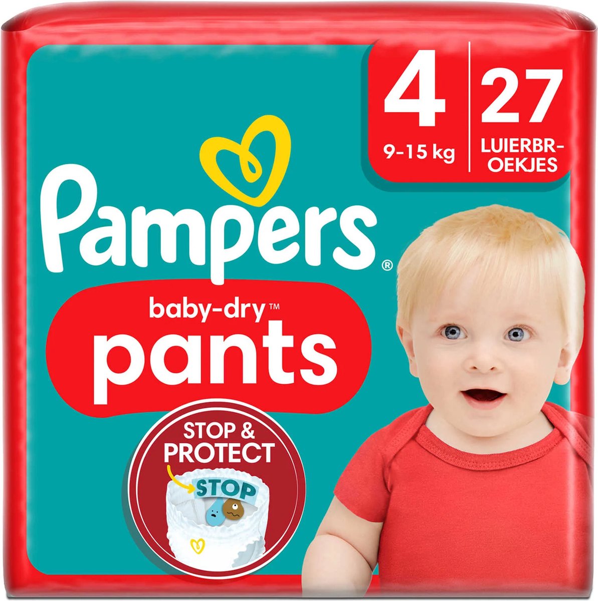 Pampers Baby Pants Baby Dry Maat 4 Maxi (9-15 kg), 27 luierbroekjes