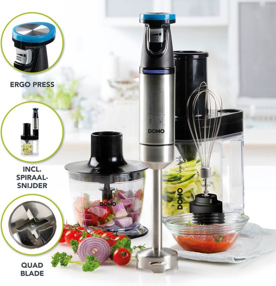 DOMO DO9254M Mixerset 'My Vegetable' 4-in-1 - incl. spiraalsnijder van Domo — afbeelding 3