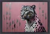 Luipaard schilderij - Dier schilderij - Schilderijen canvas Verf - Klassiek schilderijen - Schilderij op canvas met baklijst - Woonkamer decoratie canvas met baklijst 100x75 cm