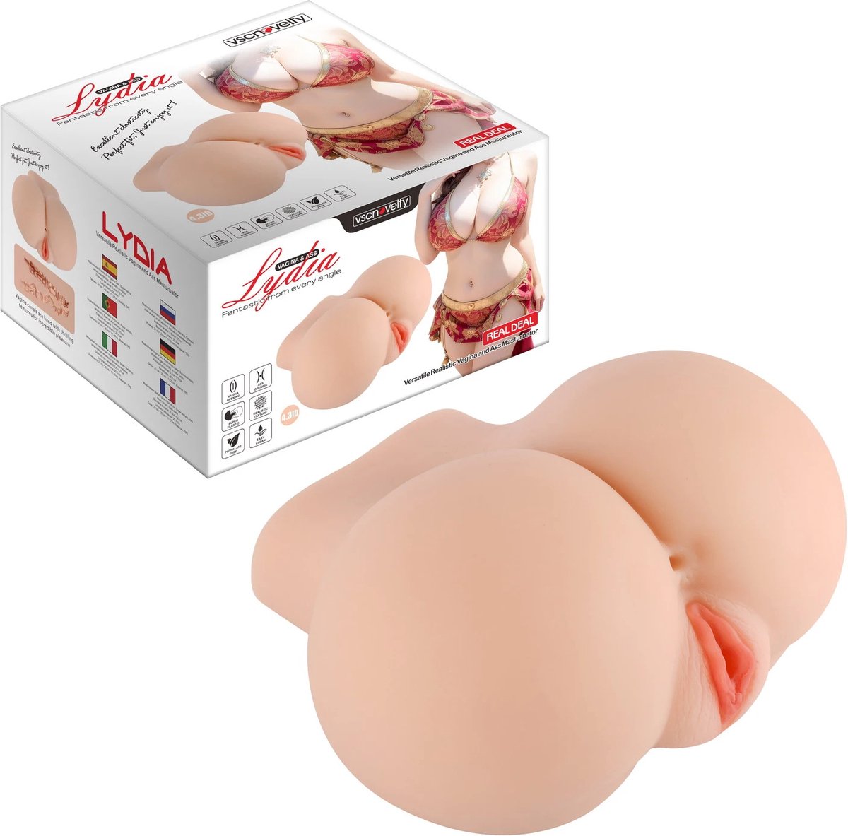 Goedkoopste vscnovelty® Veelzijdige realistische vagina- en kont masturbator- Lydia