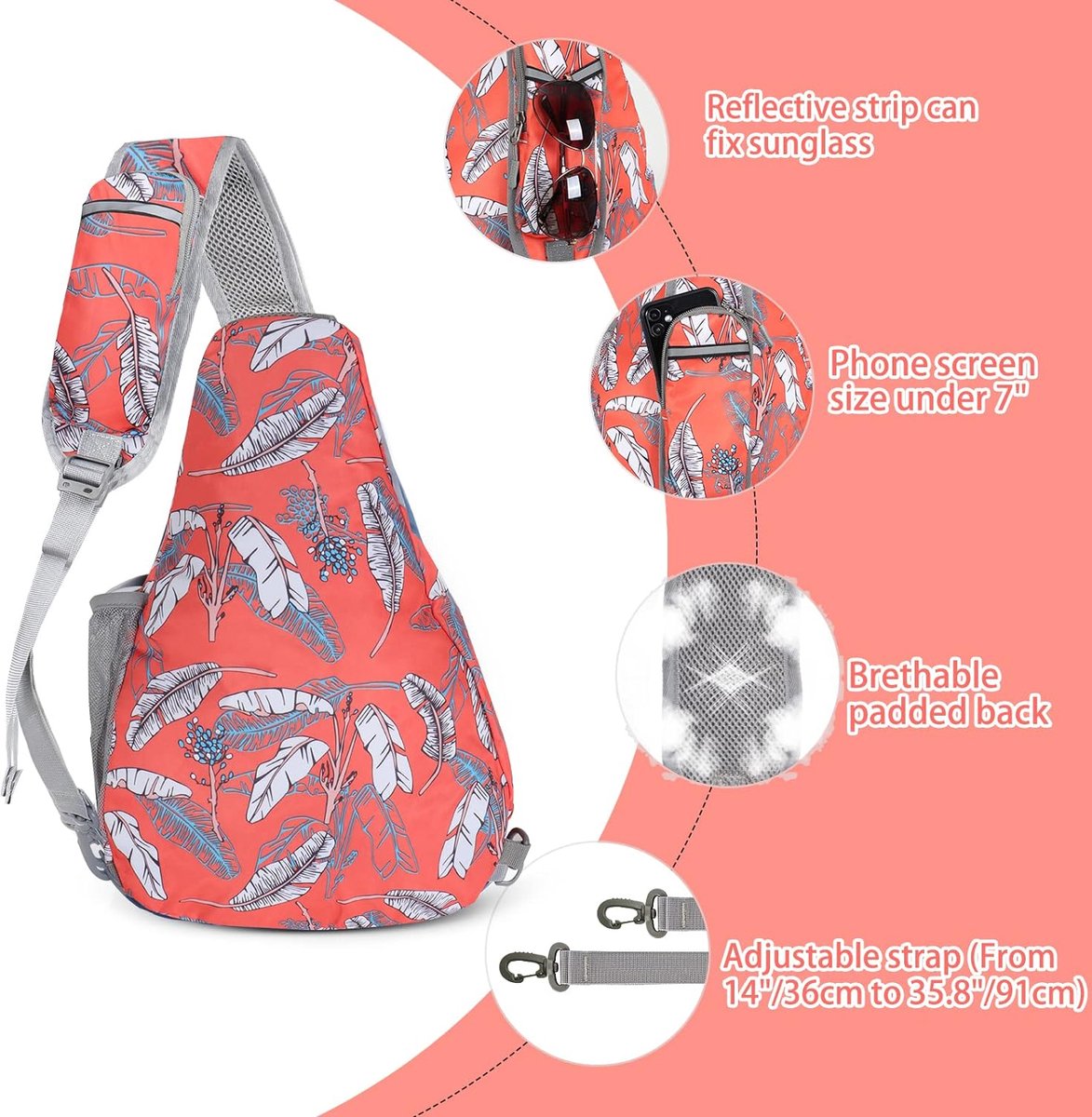 Tkerinse Sac De Voyage Antivol Multi-poches, Sac Banane De Sport à Bandoulière, Sac à Dos Personnel, @#, 31*20*23*1.5cm