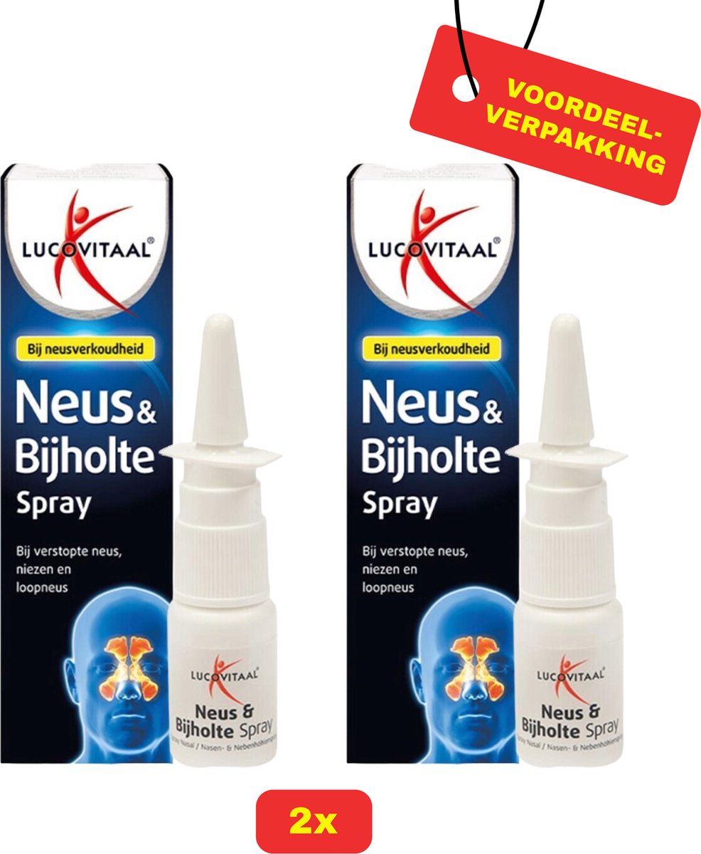 Goedkoopste 2X Lucovitaal Neus & Bijholte Spray - 2x 10ml - Voordeelverpakking!