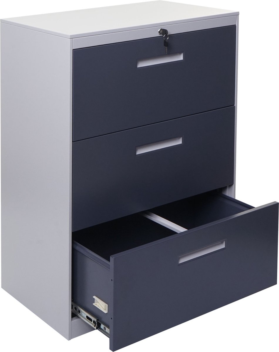 MCW Hangmappenkast MCW-A10, archiefkast stalen kantoorkast, A4 afsluitbaar ~ 103x76x46cm grijs-donkergrijs
