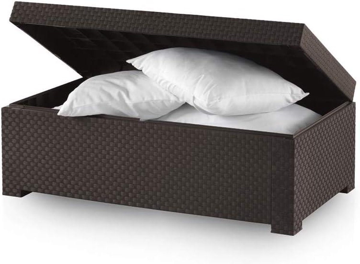 Bol.com Opbergbox Tuinkussenbox Shaf Diva Deksel Wenge - Tuinmeubel Terras Balkon Opbergbox Tuinkussenbox aanbieding
