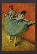 Dansers aan de Barre - Edgar Degas portret - Dansers portret - Canvas schilderijen Mensen - Landelijke schilderijen - Canvas met baklijst schilderij woonkamer - Wanddecoratie slaapkamer canvas met baklijst 50x70 cm