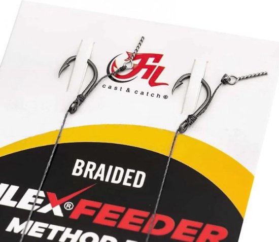 Deux bas de ligne tressés pour feeder méthode avec hameçons.