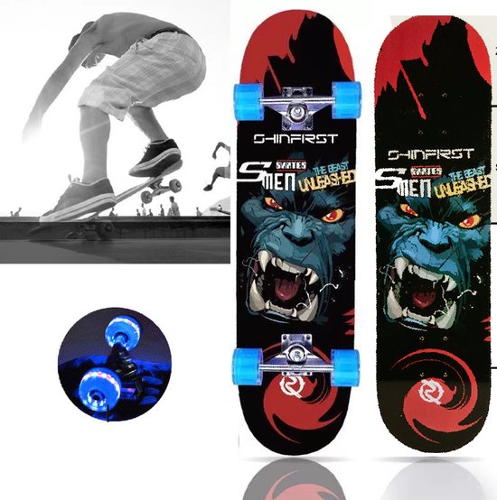 Skateboards voor beginners, 31 inch Skate Board 7 Lagen Esdoornhout Compleet Skateboard Dubbele Kick Concave voor Extreme Sport & Outdoor, F_31