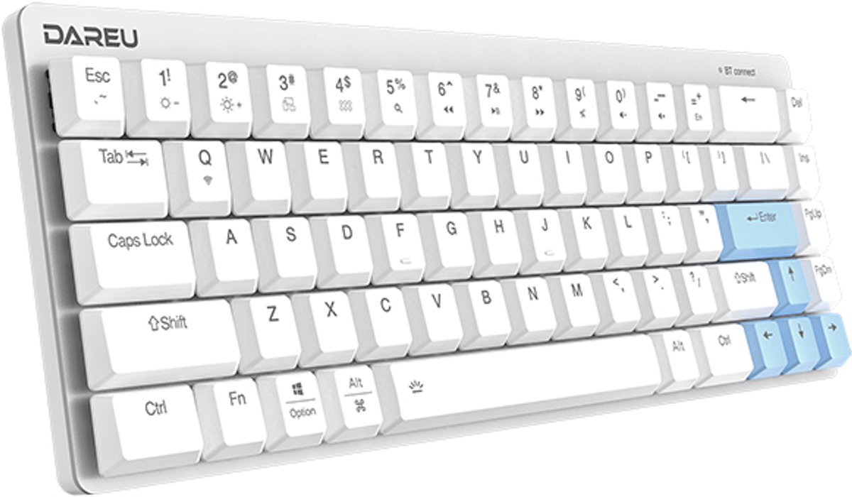 DAREU EK868 White 65% Red Low-Profile Switch Bluetooth Engels Mechanisch Gaming Toetsenbord thumbnail 6