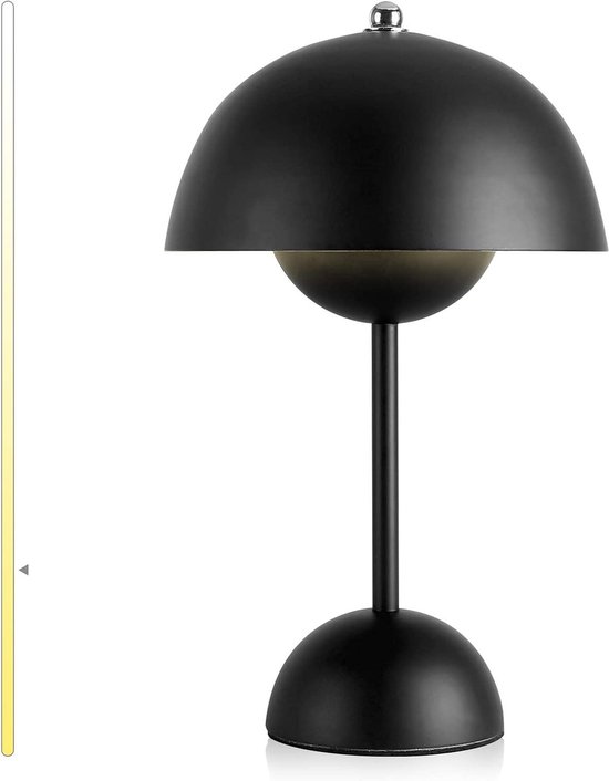 BRILONER - LED tafellamp draadloos IP44 met touch, dimbaar, oplaadbare batterij & lichtbron verwisselbaar, bedlamp, leeslamp, LED lamp, campinglamp, tafellamp, buitenlamp, 11x34,5cm, beige