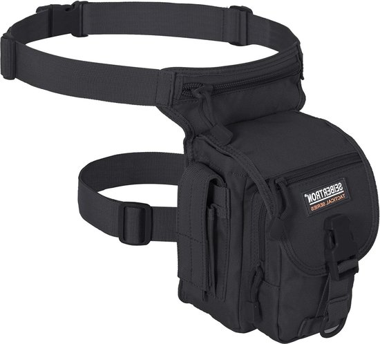 Airsoft Tactical Drop Leg Panel Utility Pouch Bag Type B - Waterproof Cross Over Leg Rig for Outdoor Activities - Bike Cycling Hiking Hip Thigh Bag