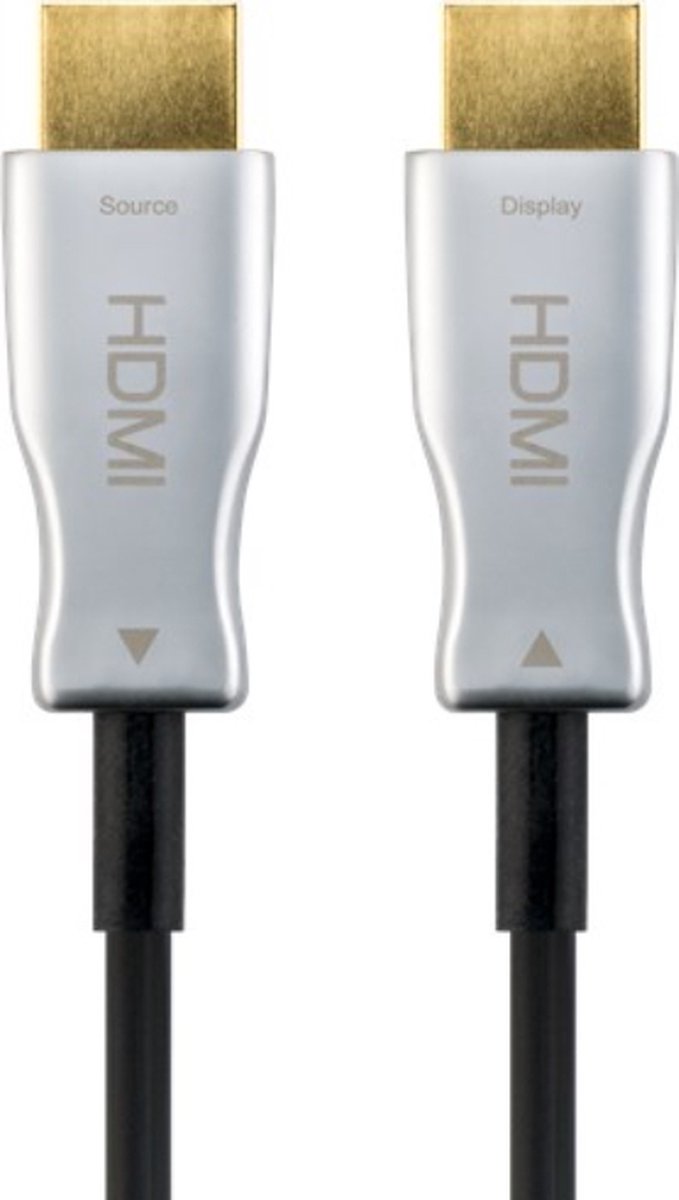 Actieve HDMI 2.0 Kabel - 4K 60Hz - Verguld - 40 meter - Zwart/Zilver