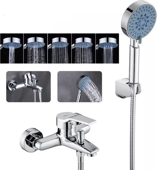 Auralum max Badkraan Chroom - Mengkraan - Met functies handdouche - 150 mm Hartafstand