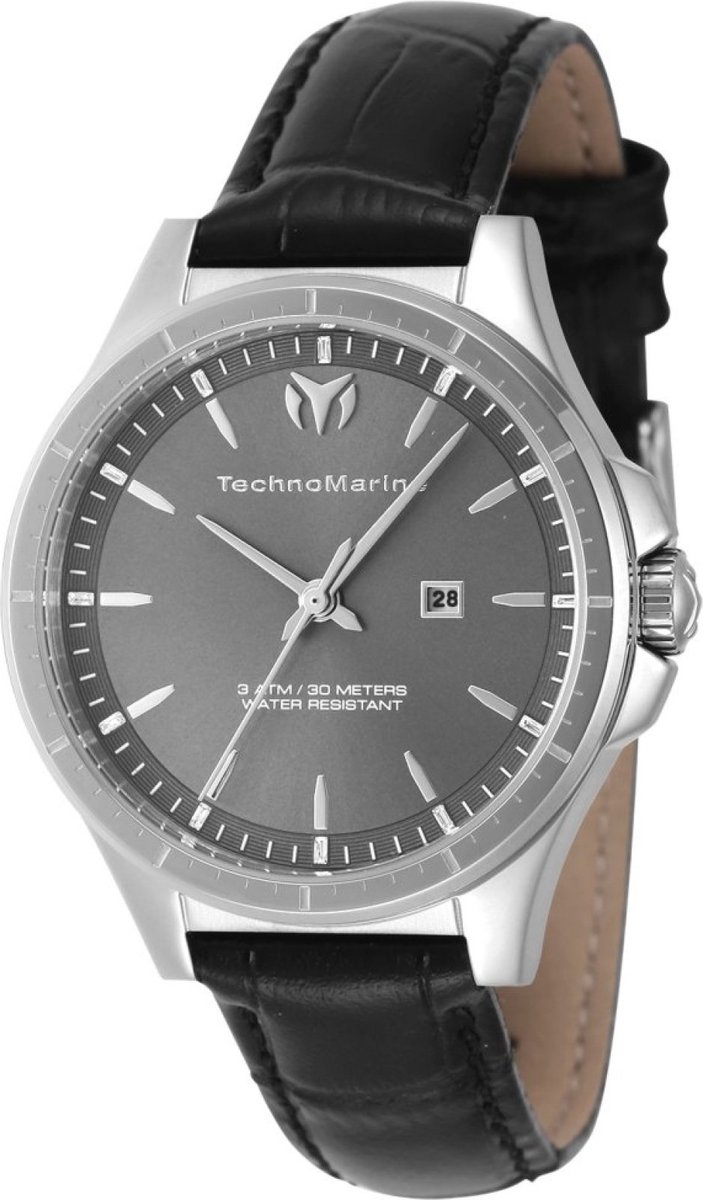TechnoMarine MoonSun TM-822040 Dames Horloge - Waterdicht - Analoog - Quartz Uurwerk - Roestvrij Staal met grijze Wijzerplaat - 36mm